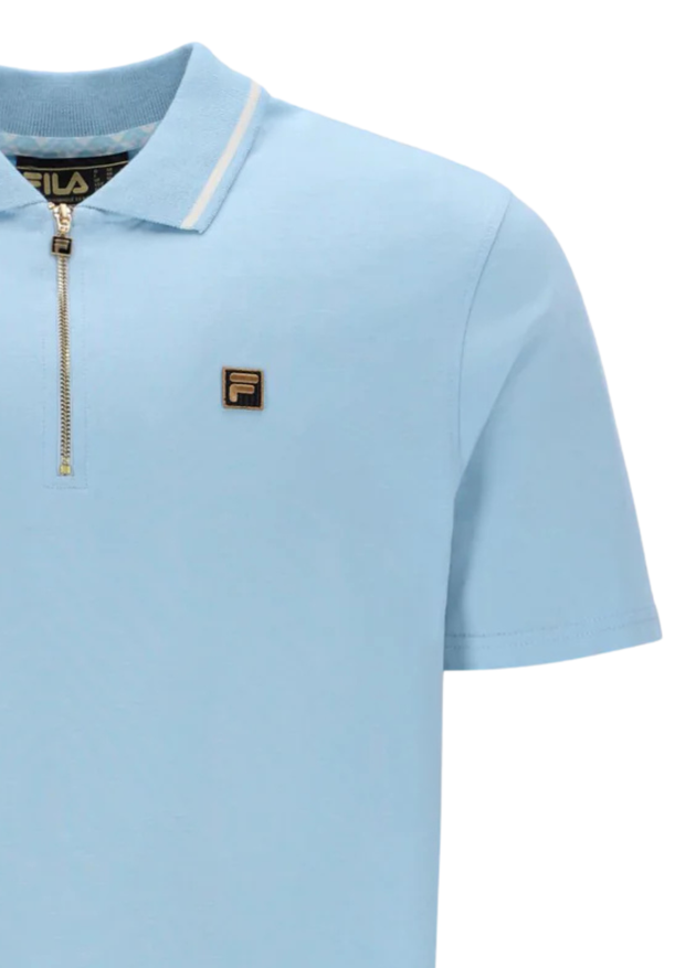 FILA Gold Lemar Zip Polo in Summer Song / Egret – Empire Premium