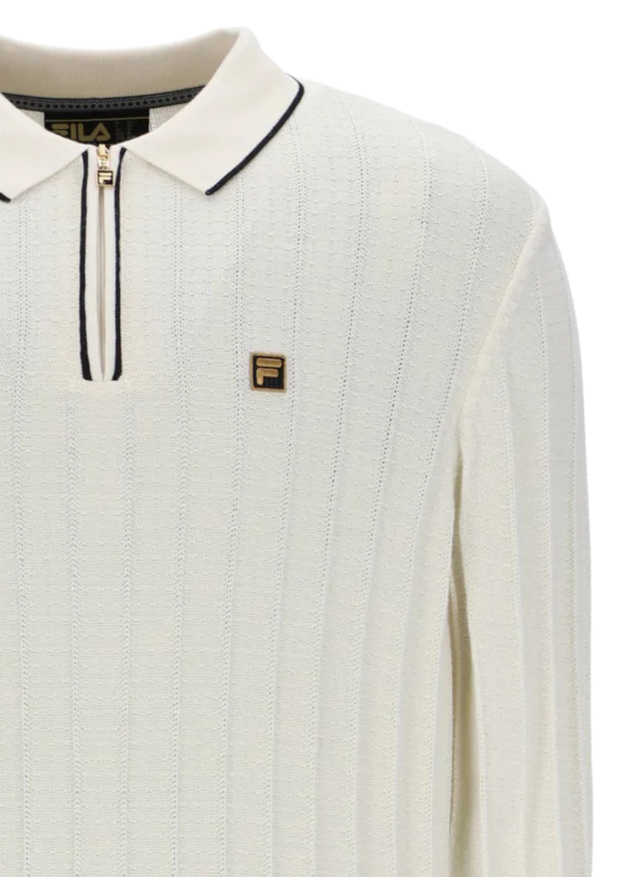 FILA Gold Sully Long Sleeve Knit Polo in Tofu – Empire Premium